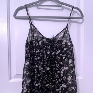 Express - Floral Ruffle Tank